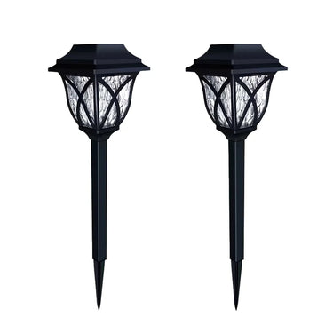 2pcs LED Solar Lawn Lights Outdoor Waterproof Garden Pathway Lamps Warm Light for Villa Courtyard Landscape Decoration Miflame